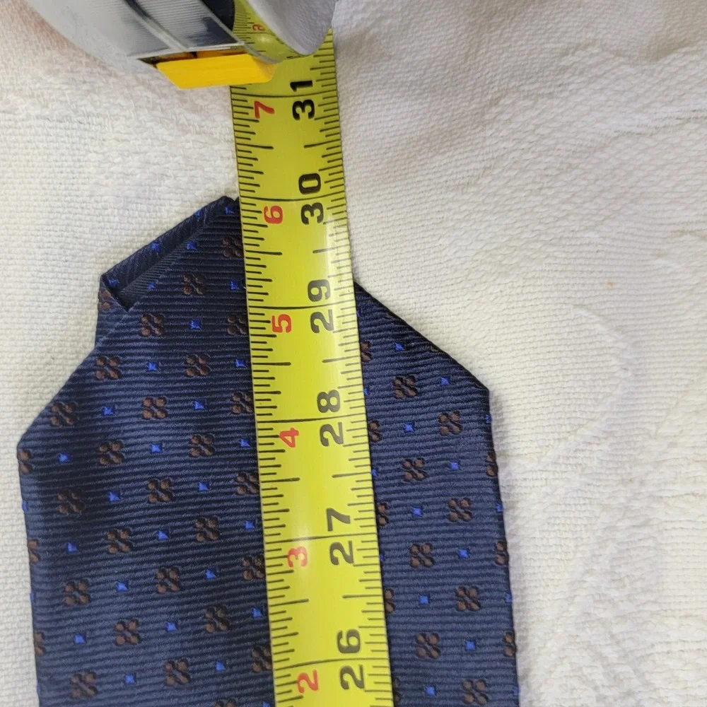 Breuer Navy Silk Pin Dot Foulard Repp Tie Handmade in France 4